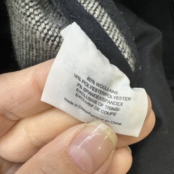 Tory Burch Pant Womens 2 Gray Herringbone Wool Blend Ankle Kane Trousers Classic - Picture 8 of 9